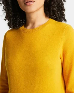 Galeries Lafayette Pulls|Pull 100% Cachemire Zabri col rond jaune