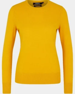 Galeries Lafayette Pulls|Pull 100% Cachemire Zabri col rond jaune