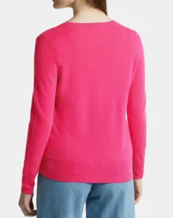 Galeries Lafayette Pulls|Pull 100% Cachemire Zocon col V rose