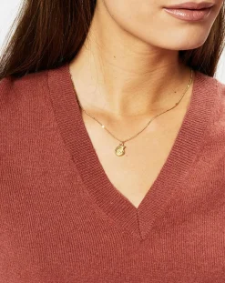 Galeries Lafayette Pulls|Pull 100% Cachemire Zocon col V bois de rose