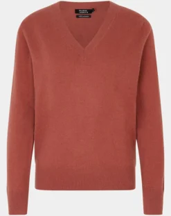 Galeries Lafayette Pulls|Pull 100% Cachemire Zocon col V bois de rose