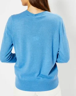 Galeries Lafayette Pulls|Pull 100% Cachemire Zocon col V bleu