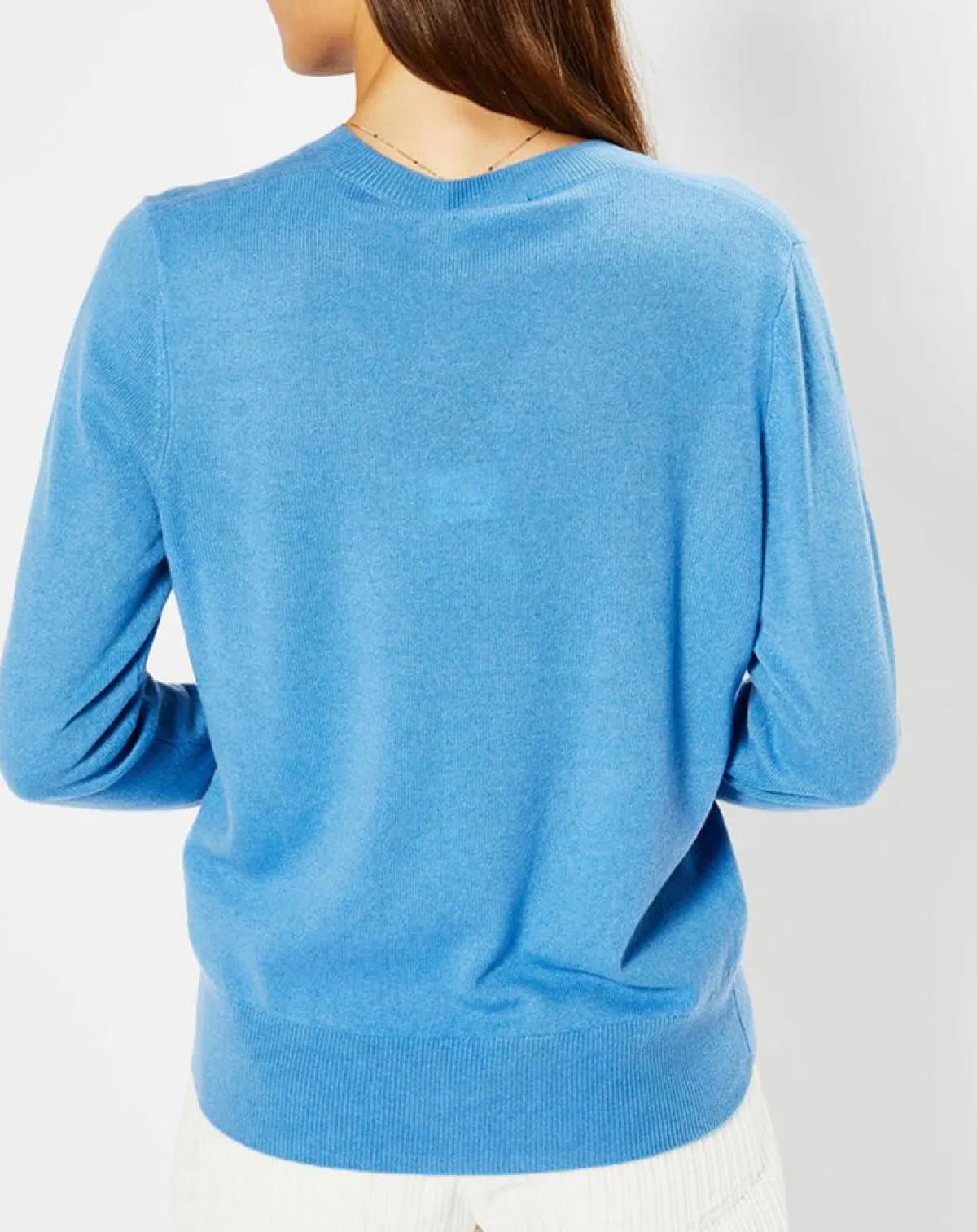 Galeries Lafayette Pulls|Pull 100% Cachemire Zocon col V bleu