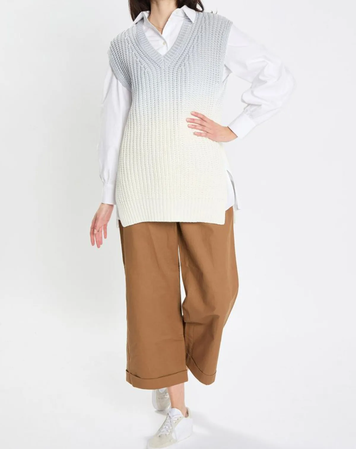 Marc O'Polo Pulls|Pull 100% Coton Bio Tie & Dye bleu/blanc