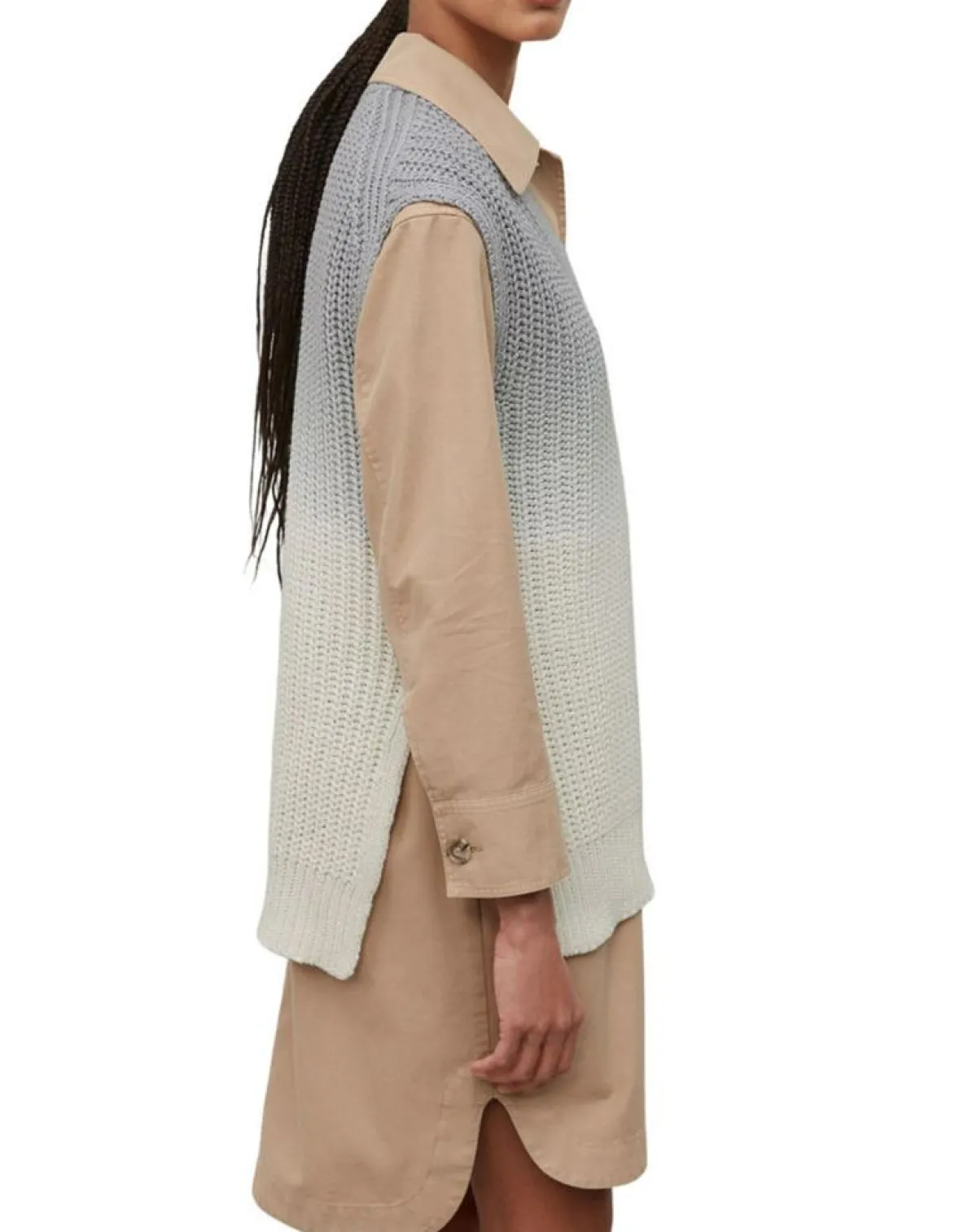 Marc O'Polo Pulls|Pull 100% Coton Bio Tie & Dye bleu/blanc