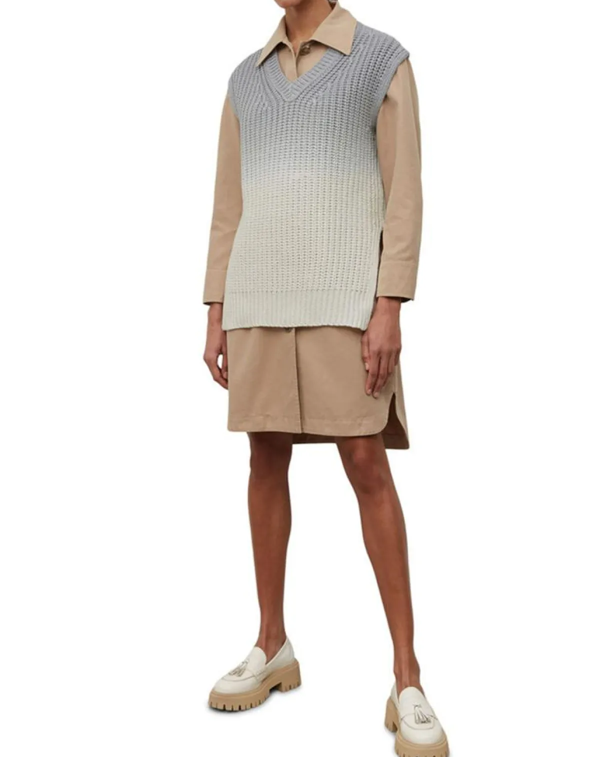 Marc O'Polo Pulls|Pull 100% Coton Bio Tie & Dye bleu/blanc