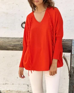 Lauren Vidal Pulls|Pull 100% Laine Naomi orange