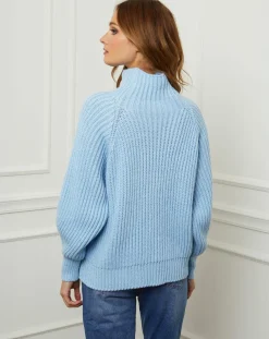 Fleur de cachemire Pulls|Pull 100% Laine Noa ciel