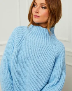 Fleur de cachemire Pulls|Pull 100% Laine Noa ciel