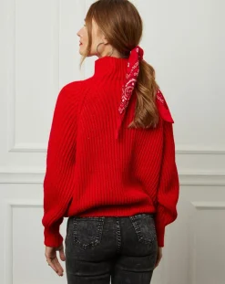 Fleur de cachemire Pulls|Pull 100% Laine Noa rouge