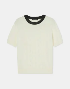 Tara Jarmon Pulls|Pull 100% Laine Pontaven écru