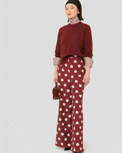 Tara Jarmon Pulls|Pull 100% Laine Preppy bordeaux