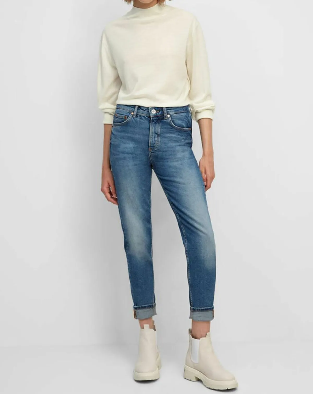 Marc O'Polo Pulls|Pull 100% Laine vierge Col montant écru