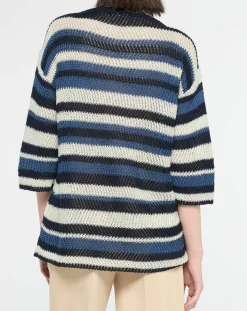 MaxMara Weekend Pulls|Pull 100% Lin Gentile bleu/multicolore