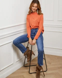 Fleur de cachemire Pulls|Pull Abby orange