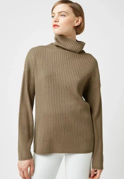 Rodier Pulls|Pull Ada large col roulé marron camel