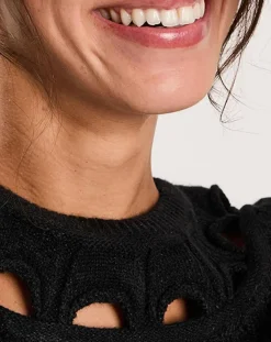 Manoush Pulls|Pull ajouré Pointelle noir