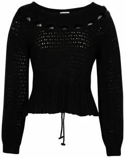 Manoush Pulls|Pull ajouré Pointelle noir