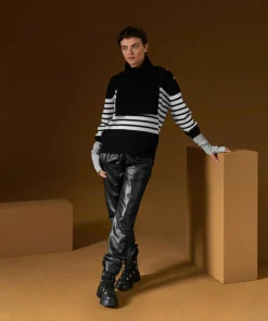 Rodier Pulls|Pull Albane, mariniere, boutons noir