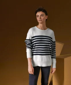 Rodier Pulls|Pull Albane, mariniere, boutons blanc