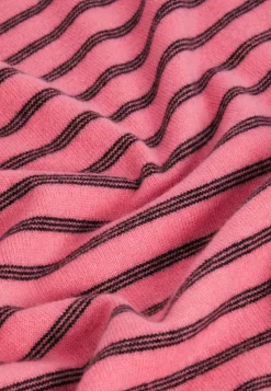 Rodier Pulls|Pull Aliénor 100% Cachemire col rond, rayé orange corail