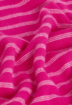 Rodier Pulls|Pull Aliénor 100% Cachemire col rond rayé rose tonique