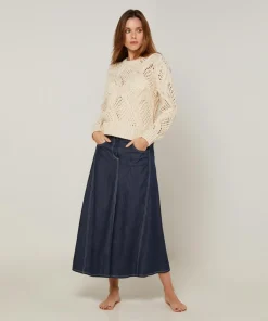 Rodier Pulls|Pull Anastasia en Laine mélangé blanc ivoire