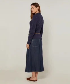 Rodier Pulls|Pull Annabelle en Laine mélangée bleu denim