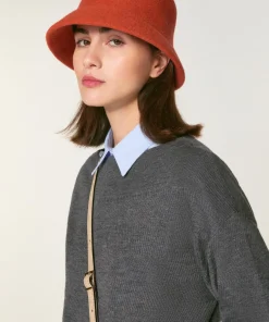 Rodier Pulls|Pull Annouck 100% laine jacquard gris foncé