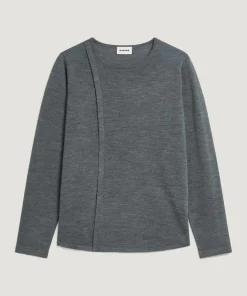 Rodier Pulls|Pull Asuncion 100% laine col rond gris plomb