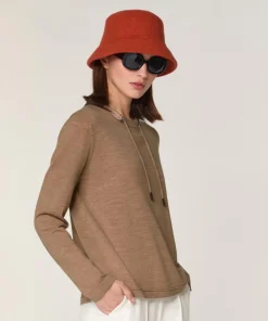 Rodier Pulls|Pull Audrey 100% Laine Col Satin beige ficelle