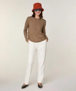 Rodier Pulls|Pull Audrey 100% Laine Col Satin beige ficelle