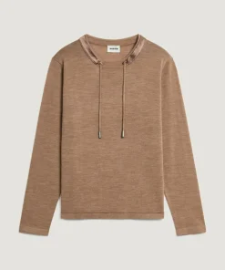 Rodier Pulls|Pull Audrey 100% Laine Col Satin beige ficelle