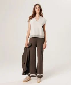 Rodier Pulls|Pull Aurély manches courtes col V blanc écru