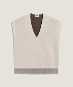 Rodier Pulls|Pull Aurély manches courtes col V blanc écru