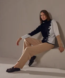 Rodier Pulls|Pull Azalée, jacquard, col roulé noir