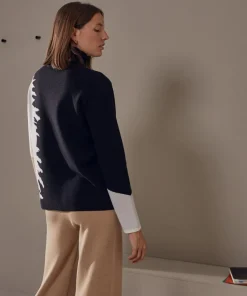 Rodier Pulls|Pull Azalée, jacquard, col roulé noir