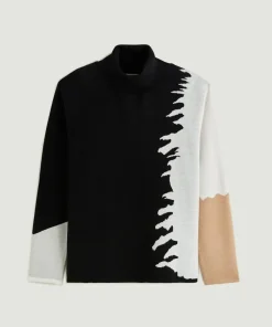 Rodier Pulls|Pull Azalée, jacquard, col roulé noir