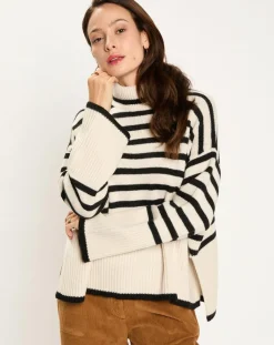 Lauren Vidal Pulls|Pull Billie rayé blanc