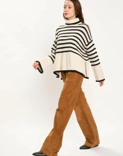 Lauren Vidal Pulls|Pull Billie rayé blanc