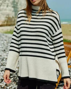 Lauren Vidal Pulls|Pull Billie rayé blanc