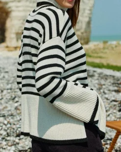 Lauren Vidal Pulls|Pull Billie rayé blanc