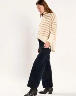 Lauren Vidal Pulls|Pull Billie rayé camel