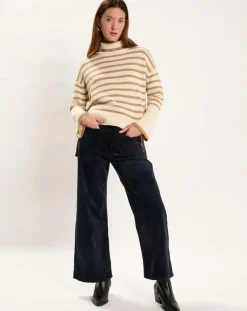 Lauren Vidal Pulls|Pull Billie rayé camel