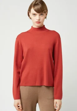 Rodier Pulls|Pull Camélia col montant orange rouille