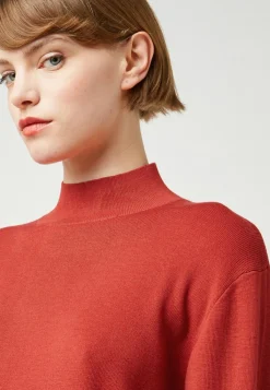 Rodier Pulls|Pull Camélia col montant orange rouille