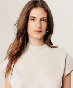 Rodier Pulls|Pull Cerise manches courtes col monta blanc écru