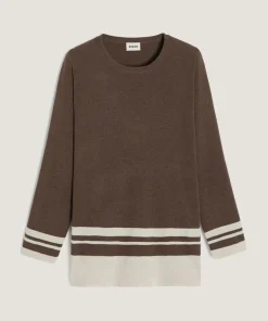 Rodier Pulls|Pull Cheyenne rayures inférieures marron havane