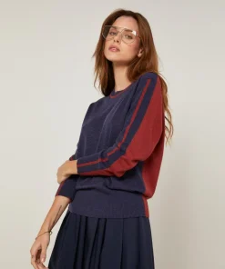 Rodier Pulls|Pull Christelle 100% Laine mélangée bleu denim