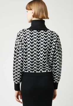 Rodier Pulls|Pull Claire-Alix court jacquard col roulé noir